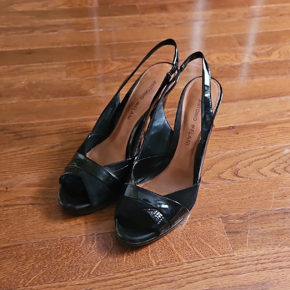 Antonio Melani Black Slingback Heels